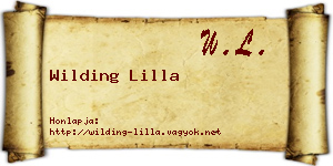 Wilding Lilla névjegykártya